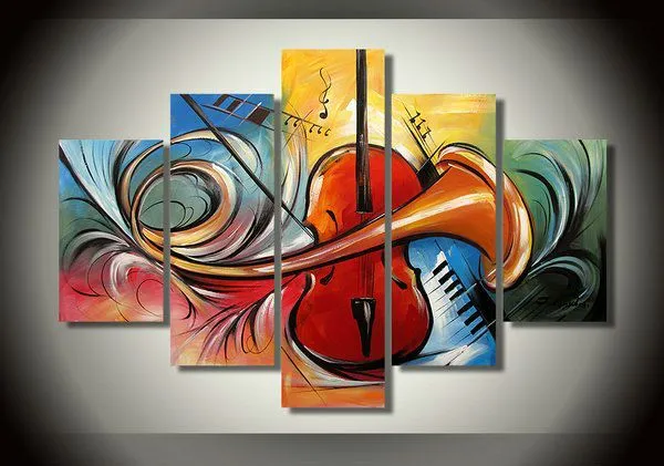 Guitarra abstracta pintura al óleo música, grandes pantalla barato ...
