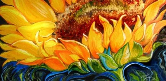 Pintura al óleo del girasol (OR-009) – Pintura al óleo del girasol ...