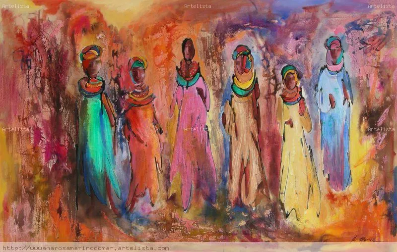 Pintura al oleo de mujeres africanas - Imagui