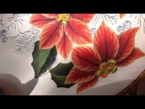 Pintura en tela hojas de nochebuena del oso # 2 con cony - YouTube