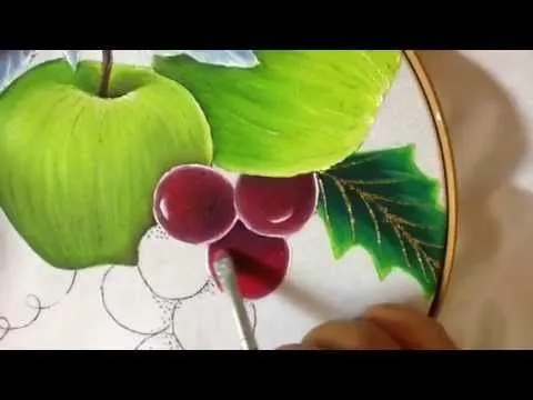 Pintura en tela uvas de nochebuena azul # 5 con cony - YouTube