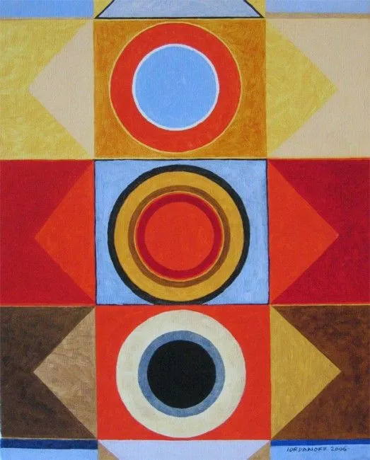 IORDANOFF pintura abstracta abstract painting. Obra: Tres uno ...