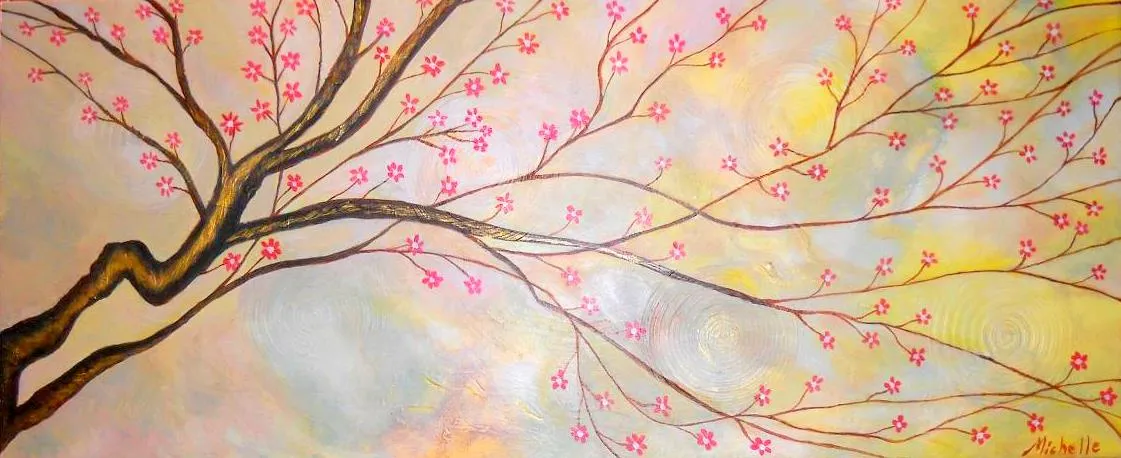 Pinturas de arboles de cerezo - Imagui