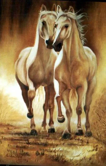 Pinturas de caballos galopando - Imagui