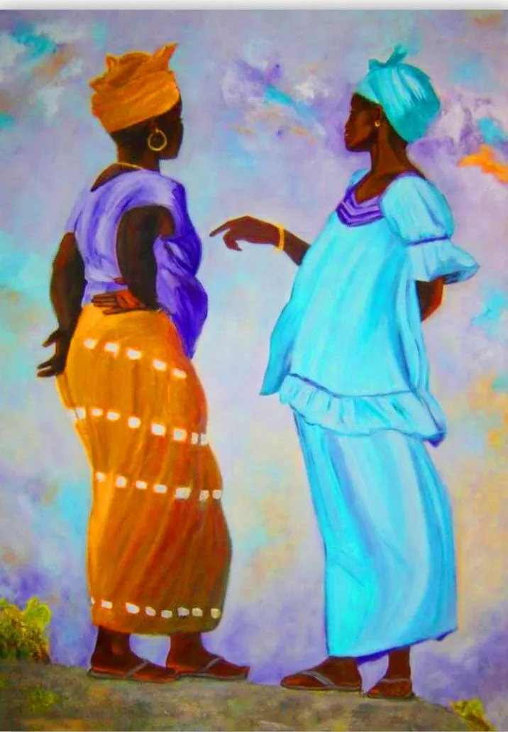 Pintura Moderna al Óleo: Cuadros bonitos negras africanas