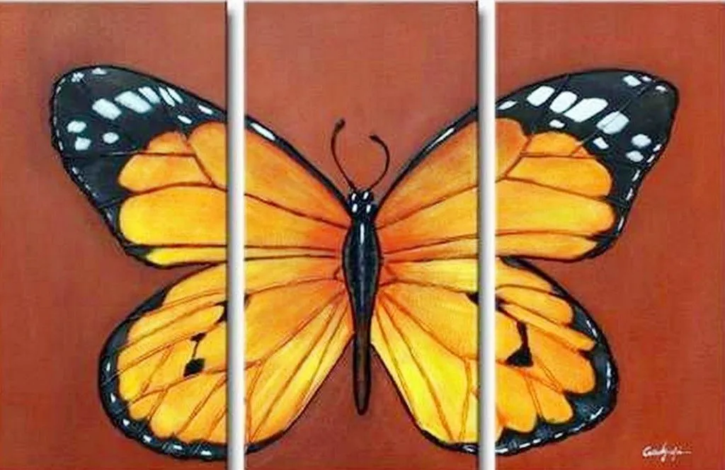 Pinturas Cuadros al Óleo: Pintura: Cuadros modernos con mariposas