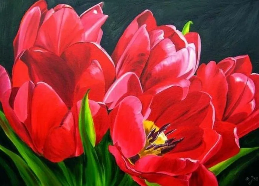 Pinturas de flores modernas | El club del arte, pinturas