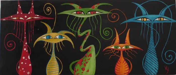 Pinturas gatos - Imagui