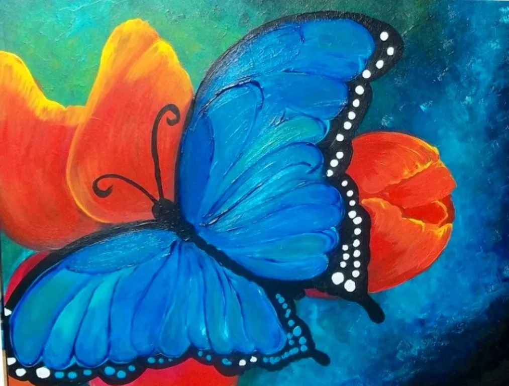 Pinturas de mariposas abstractas | El club del arte, pinturas