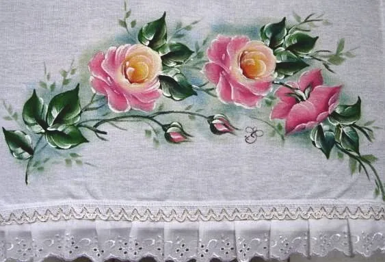 Nuevas pinturas en tecido de rosas - Imagui