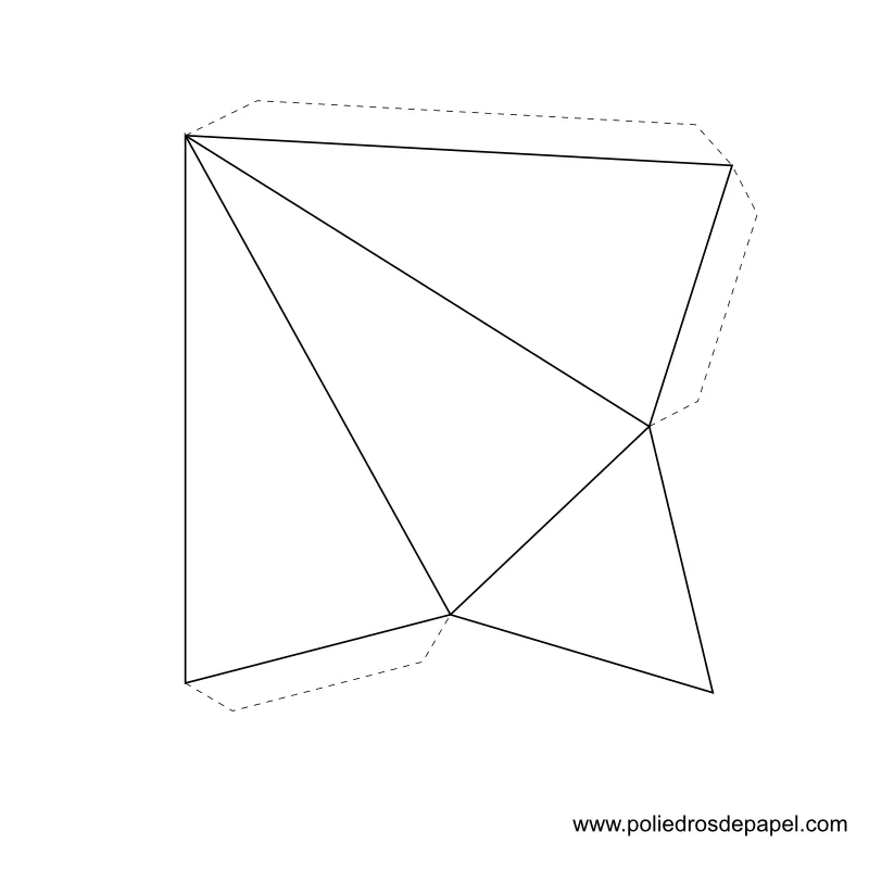 Pirámide triangular para armar - Poliedros de papel