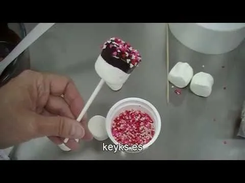 Como hacer piruletas de nubes-How to make marshmallows lollipops ...