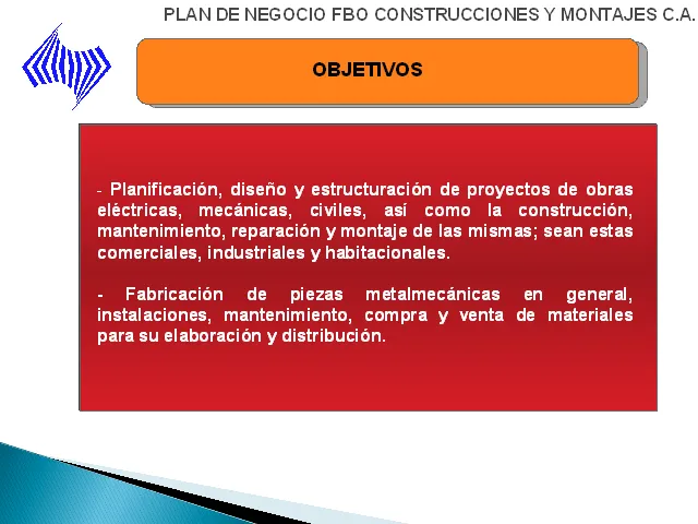 Plan de negocio: FBO construcciones y montajes C.A. (Presentación ...