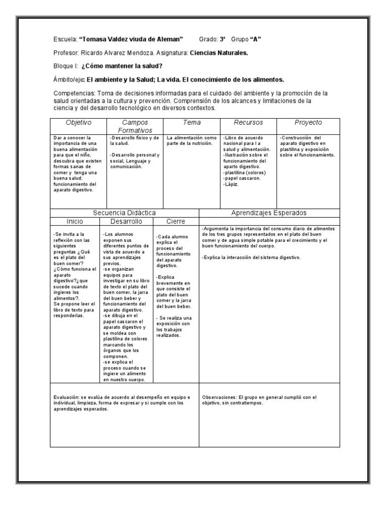 Planeacion Del Aparato Digestivo en Plastilinafinal | PDF | Alimentos |  Digestión