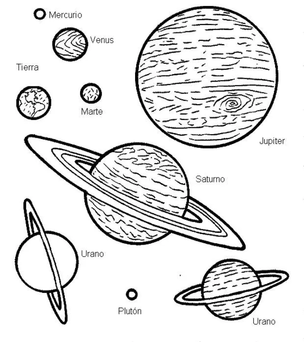 planetas para colorear - LOS SECRETOS DEL ESPACIO