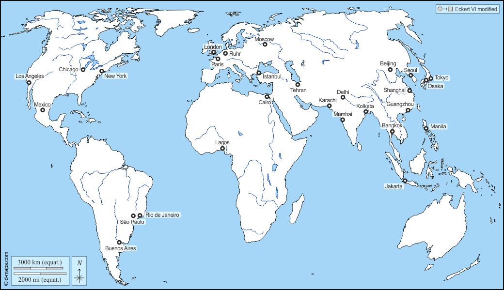 Planisferio centrado Europa África: Mapa gratuito, mapa mudo ...