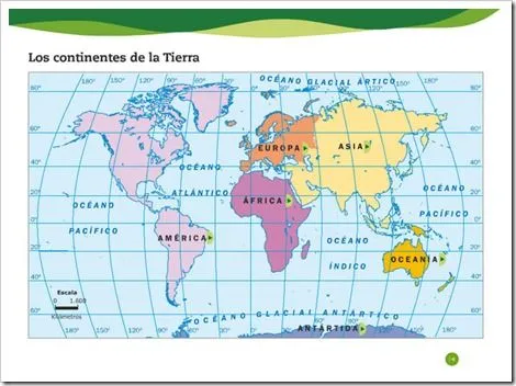 Planisferio nombre de los continentes - Imagui
