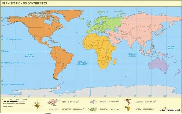 Continentes del planisferio - Imagui