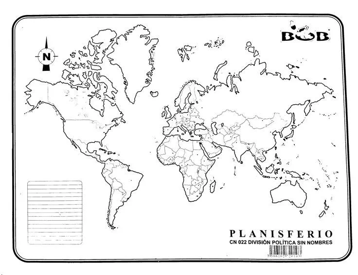 Planisferio sin nombres | Planisferio con nombres, Mapa para colorear, Mapa  de mexico