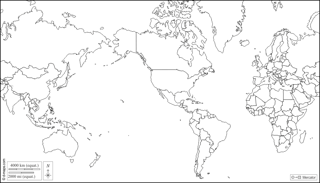 Planisfero Mondo (Americhe) mappa gratuita, mappa muta gratuita, cartina  muta gratuita stati, bianco