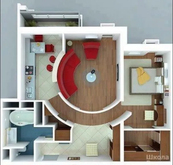 Plano de departamento de diseño moderno | Apartamento | Pinterest