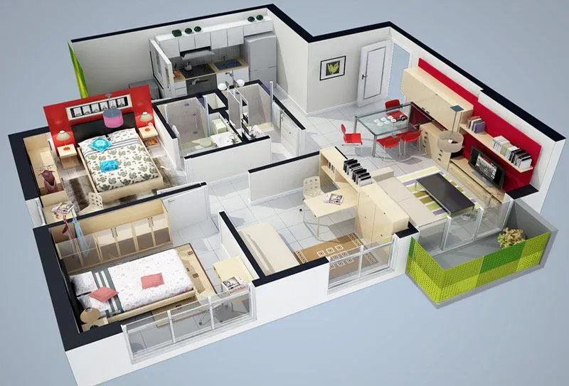 Planos de casas minimalistas en 3D - Imagui