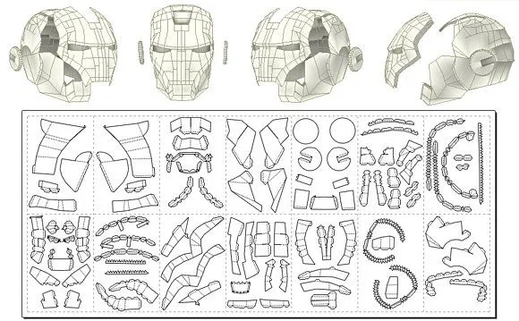 Planos del casco de ironman - Imagui