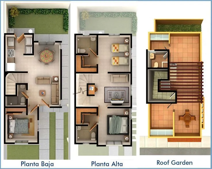 planos casas pequeñas 2 pisos - Buscar con Google | Planos Arq ...