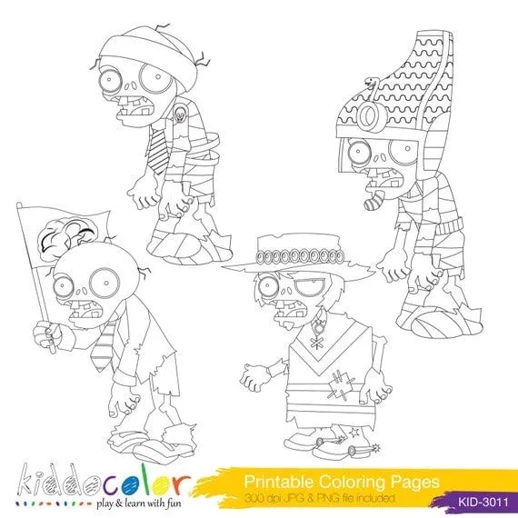Plantas vs Zombies para colorear páginas & héroe por kiddocolor