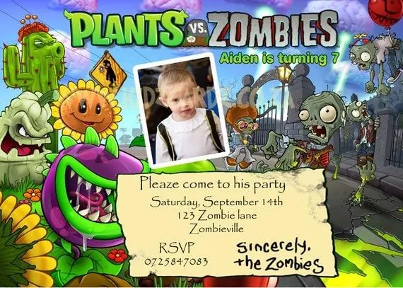 Invitaciónes de plants vs zombies para imprimir - Imagui