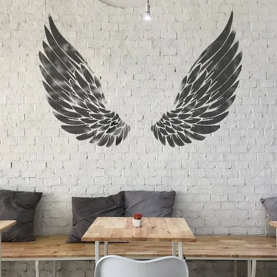 Plantilla de alas de ángel plantilla de pintura de pared - Etsy México