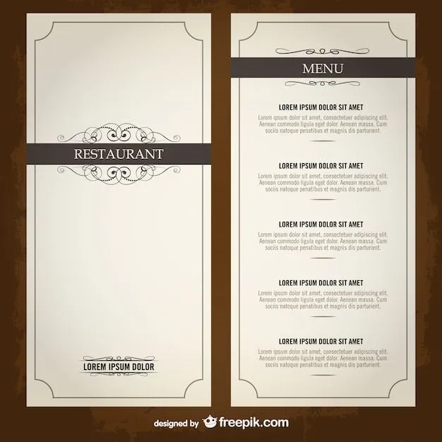 Plantilla de carta elegante para restaurante | Descargar Vectores ...