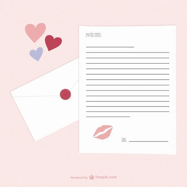 Plantilla de carta del Día de San Valentín | Descargar Vectores gratis