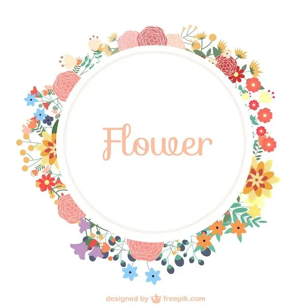 Plantilla con corona de flores | Descargar Vectores gratis