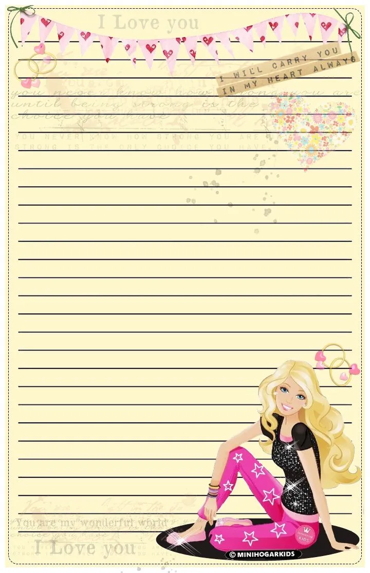 PLANTILLA PARA ESCRIBIR CARTAS DE AMOR DE BARBIE (COLOR BEIGE) | Papelería para imprimir gratis, Hojas decoradas para imprimir, Escribir cartas de amor PLANTILLA PARA ESCRIBIR CARTAS DE AMOR DE BARBIE (COLOR BEIGE) | Papelería para imprimir gratis, Hojas decoradas para imprimir, Escribir cartas de amor