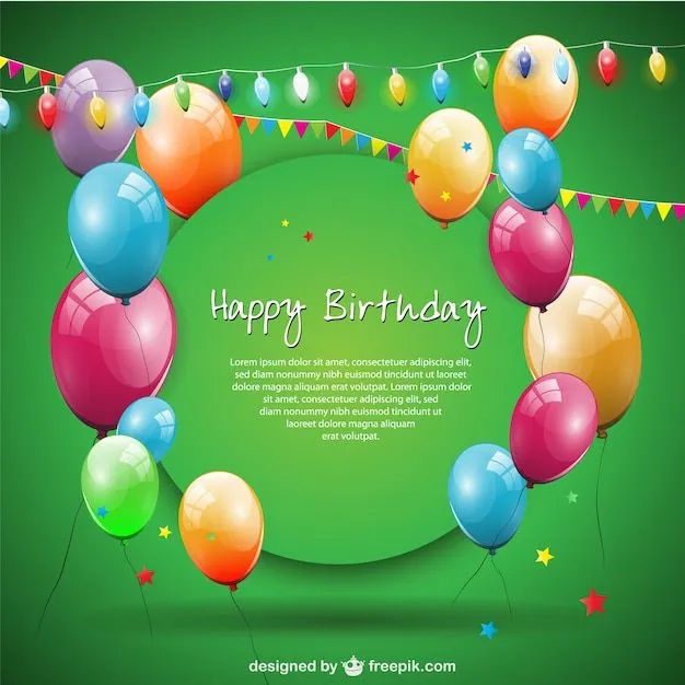 Plantilla de feliz cumpleaños con globos | Descargar Vectores gratis