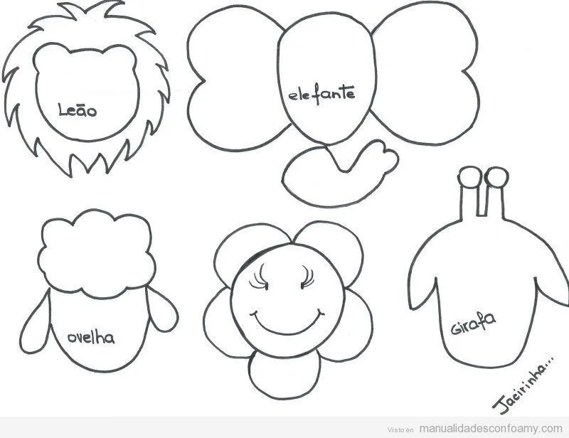 Plantilla con forma de animales para decorar lápices con goma eva ...