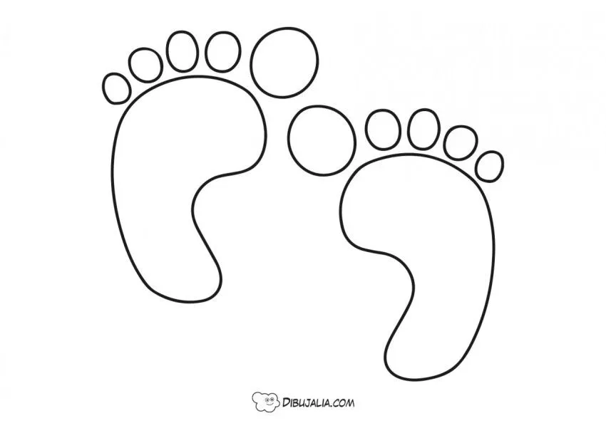 Plantilla de huellas de pies - Dibujo #988 - Dibujalia - Dibujos para  Colorear y Recursos Educativos