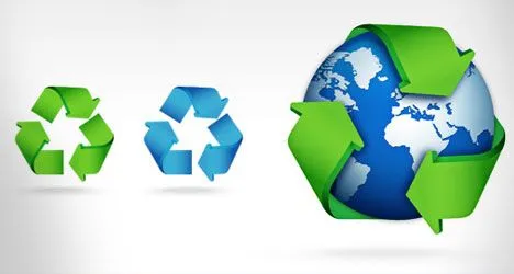 Plantilla de Íconos de Reciclaje y Medio Ambiente PSD | Plantilla