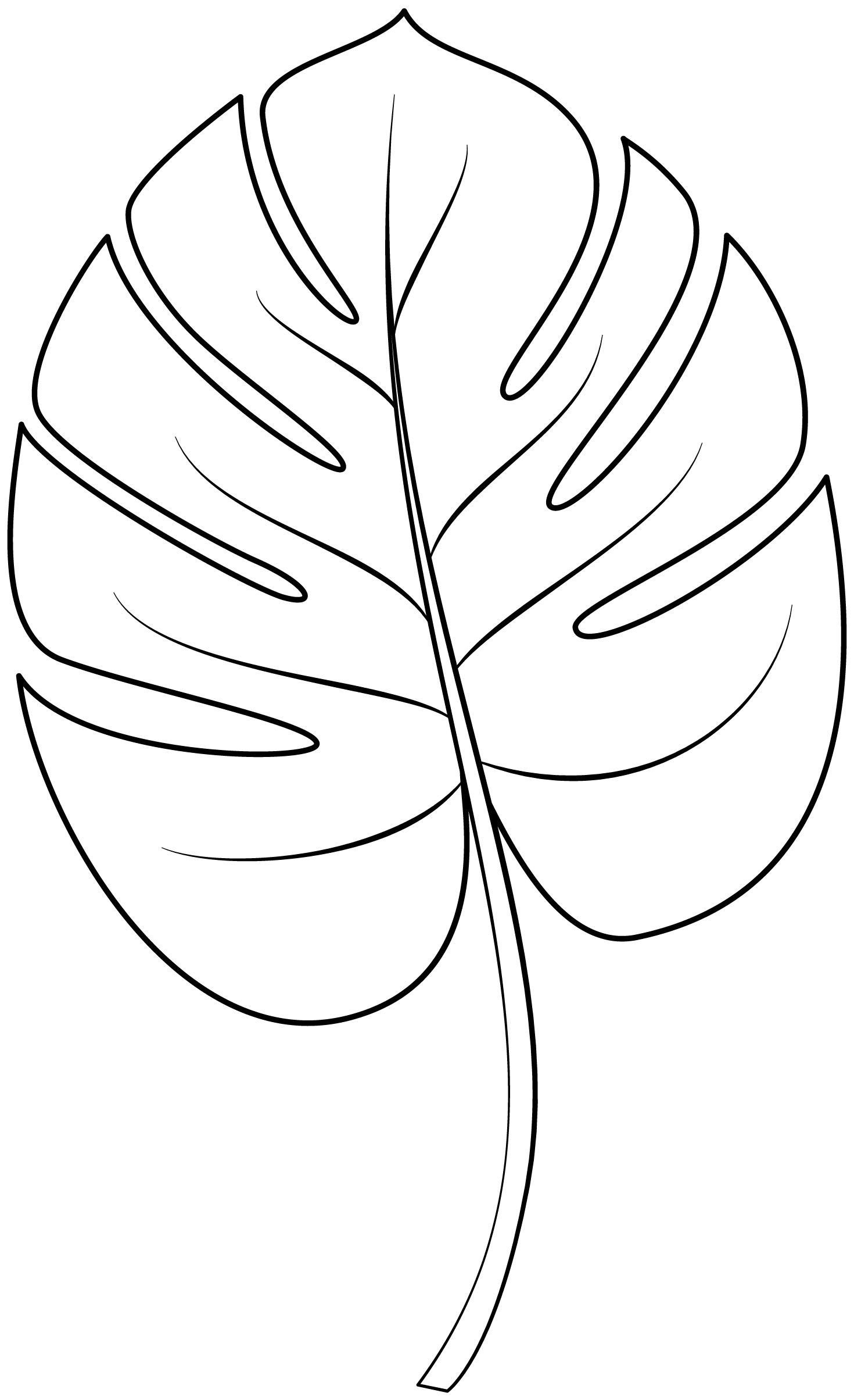 Plantilla imprimible de hojas tropicales | Manualidades de papel para niños