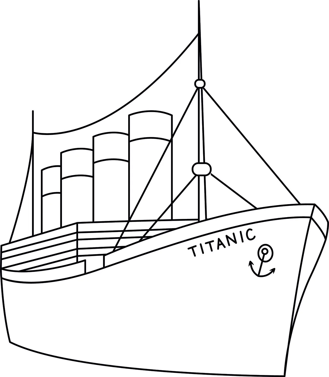 Plantilla imprimible del Titanic | Manualidades de papel para niños