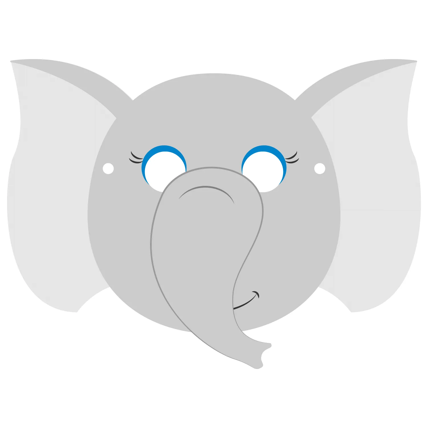 Plantilla de Máscara de Elefante | Manualidades de papel para niños