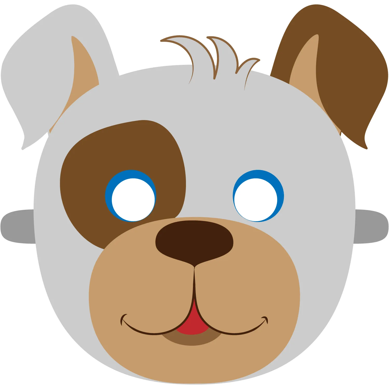 Plantilla de Máscara de Perro | Manualidades de papel para niños