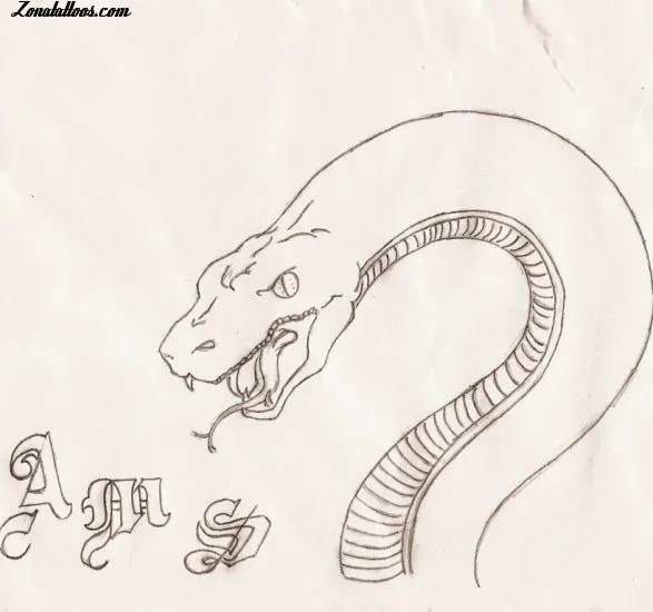 Plantilla/Diseño Tatuaje de Ams900503 - Serpientes Animales Iniciales