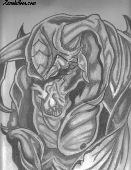 Plantilla/Diseño Tatuaje de BENGALA - Demonios Góticos Monstruos