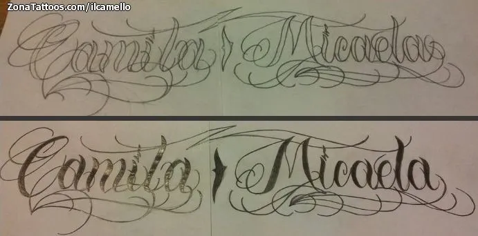 Plantilla/Diseño Tatuaje de ilcamello - Letras Nombres