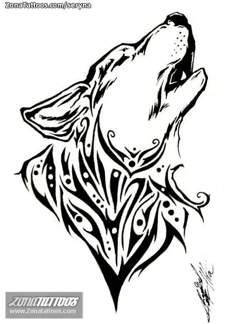 Plantilla/Diseño Tatuaje de Seryna - Lobos Tribales Animales