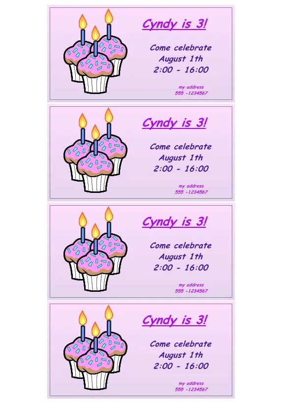 Plantillas de invitación a fiesta de cumpleaños | Cree sus propias ...