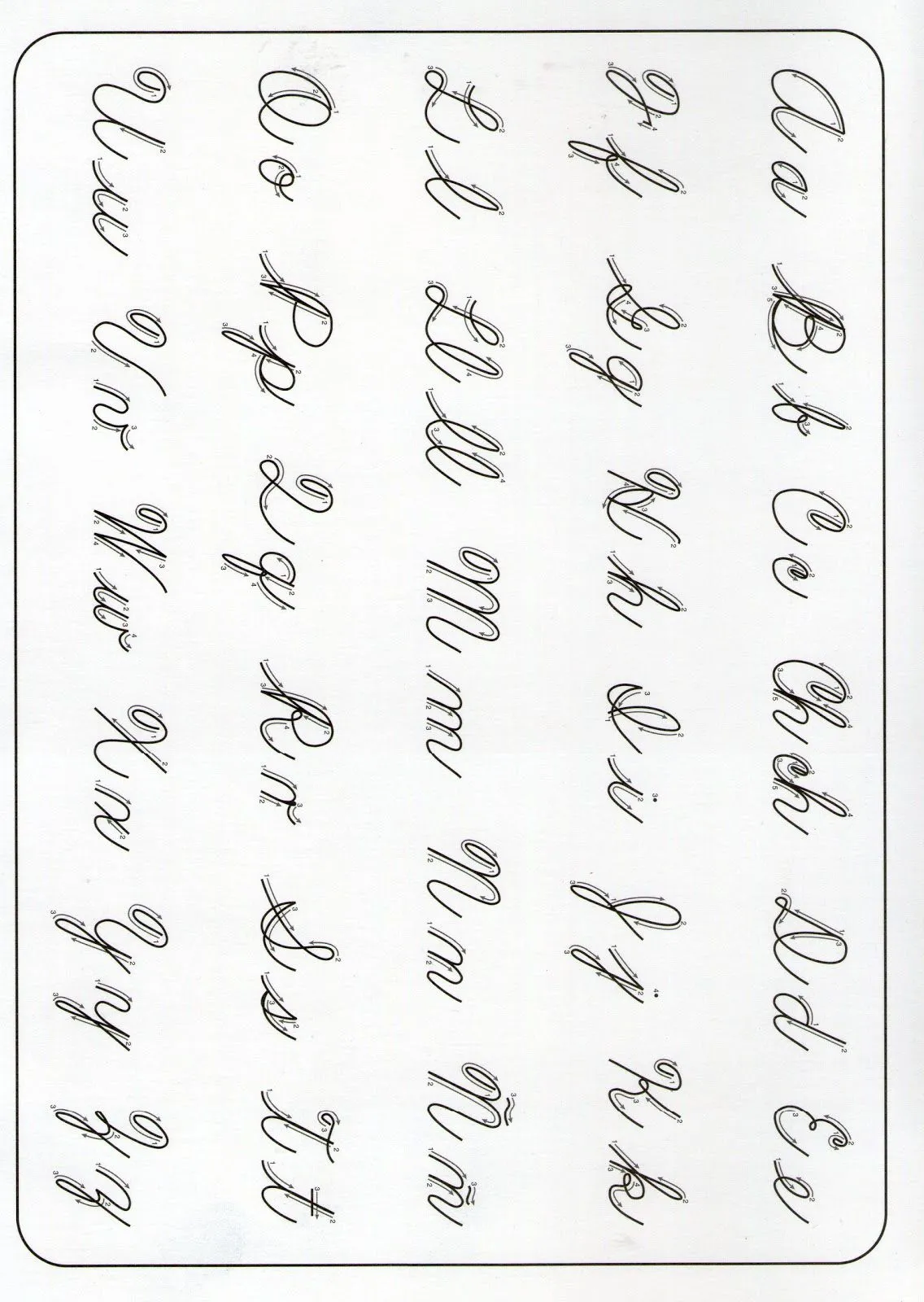 Plantillas de letras cursivas para imprimir - Imagui