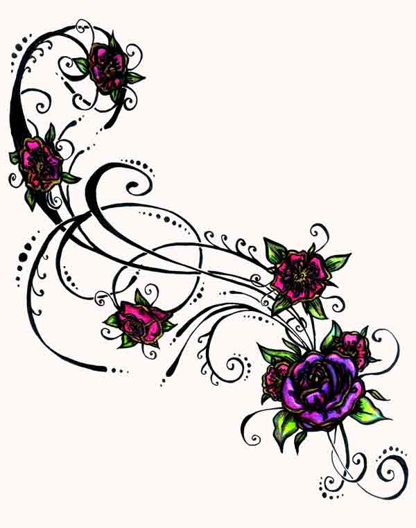 Plantilla de tatuajes de flores - Imagui